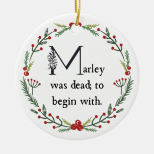 Funny A jul Sång First Line Dickens Quote Julgransprydnad Keramik