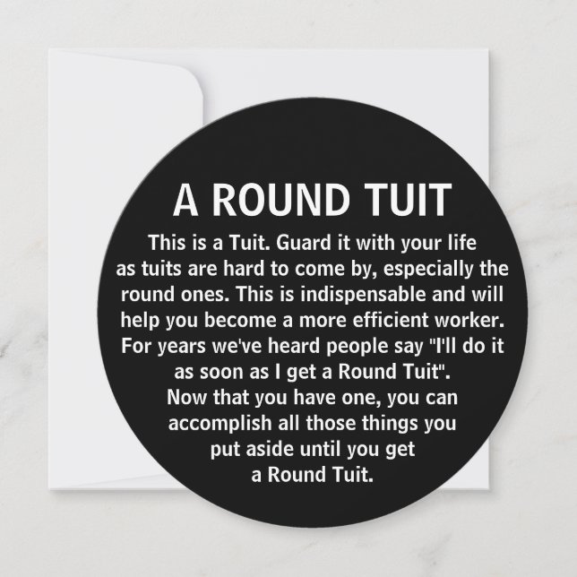 Funny A Round Tuit Office Co Worker Humor (Framsida)
