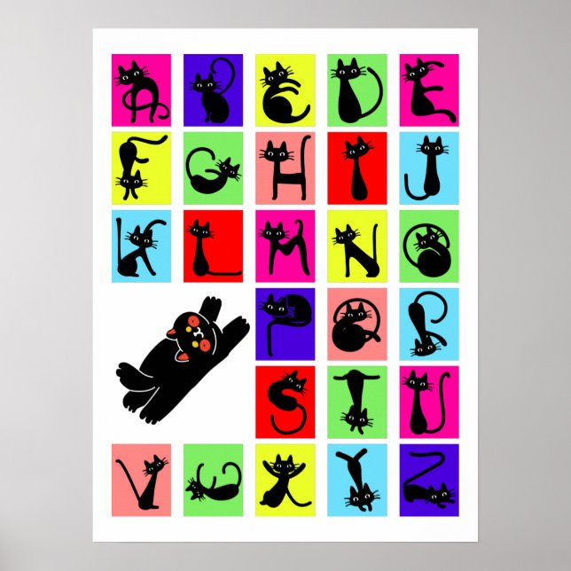 Funny ABC Black Cat Alphabet Poster (Framsidan)