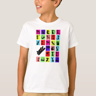 Funny ABC Black Cat Alphabet T Shirt