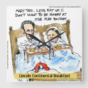 Funny Abe Lincoln W/Mary Todd Wall Clock Fyrkantig Klocka