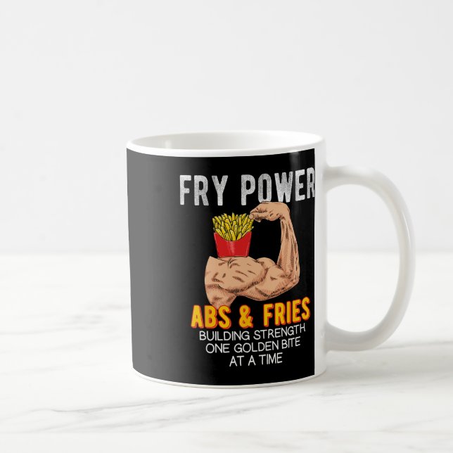 Funny Abs Exercise Fransk Fries Muscle Byggnad Bo Kaffemugg (Höger)