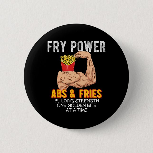 Funny Abs Exercise Fransk Fries Muscle Byggnad Bo Knapp (Framsida)