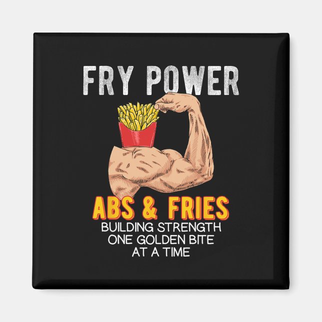 Funny Abs Exercise Fransk Fries Muscle Byggnad Bo Magnet (Framsidan)