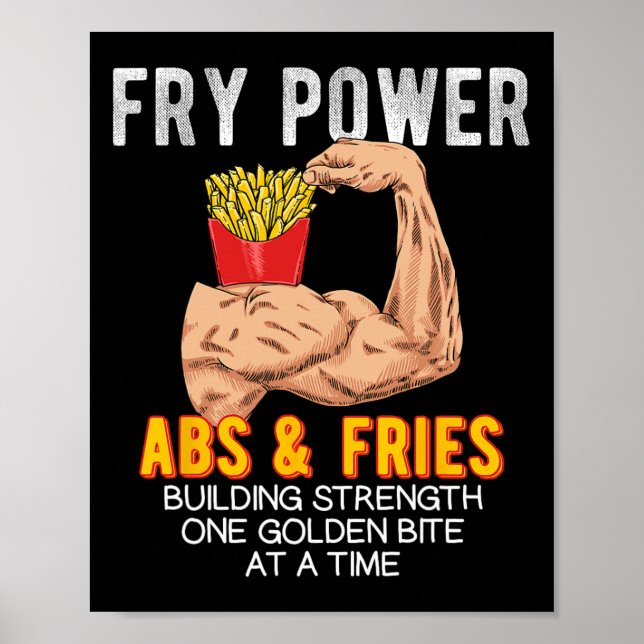 Funny Abs Exercise Fransk Fries Muscle Byggnad Bo Poster (Framsidan)