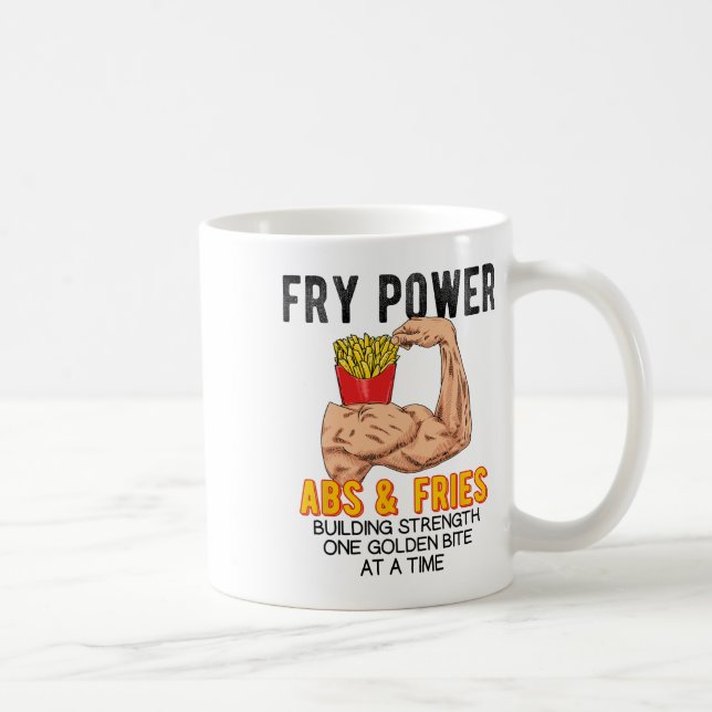Funny Abs Exercise French Fries Muscle Building Bo Kaffemugg (Höger)