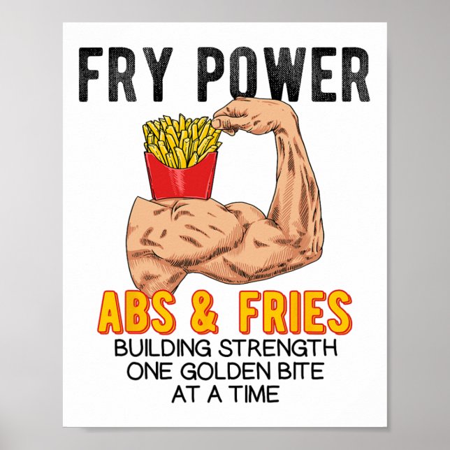 Funny Abs Exercise French Fries Muscle Building Bo Poster (Framsidan)