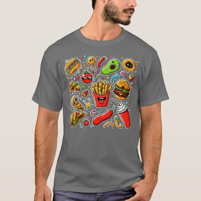 Funny Abstract: #Colorful / (fast food) T-Shirt #9 (Framsida)