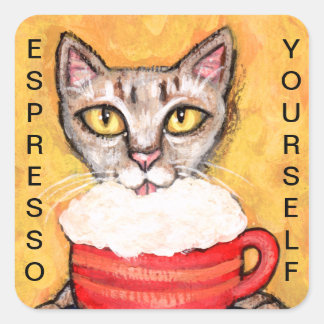 Funny Abyssinian Cat Collection Stickers Fyrkantigt Klistermärke