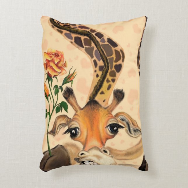 Funny accent Pillow Romantic Giraffe med Ro Prydnadskudde (Framsidan(Vertikal))
