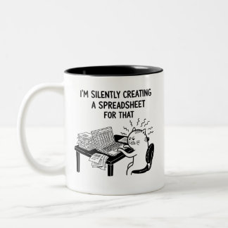 Funny Accountant Cat Stressed Meme Mug Två-Tonad Mugg