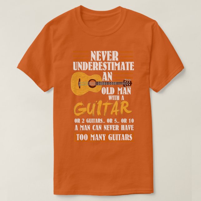 Funny Accoustic Guitar Player Gift T Shirt (Design framsida)