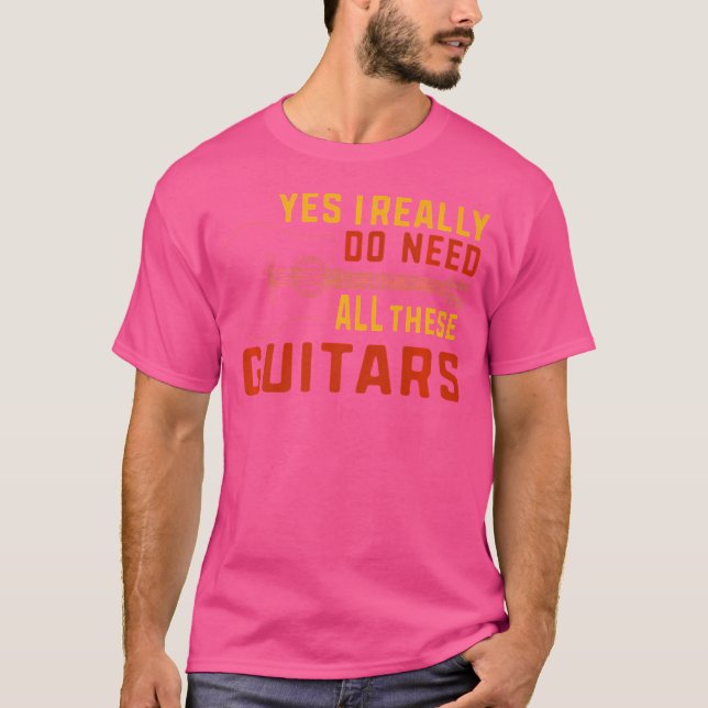 Funny Acoustic Guitar T Shirt (Framsida)