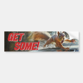Funny Action Squirrel Bumper-etikett "Hämta lite" Bildekal