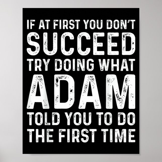 Funny Adam If At First You Don't Succeed Try Doing Poster (Framsidan)