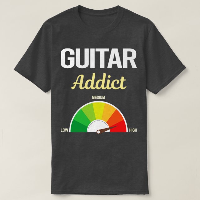 Funny Addict Guitar Guitarist T Shirt (Design framsida)