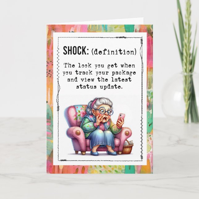 Funny Addicted To Online Shopping  Kort (Framsida)