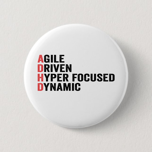 Funny Adhd Agile-drivrutin Hyper-Focused Dynamic G Knapp (Framsida)