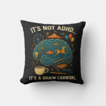 Funny ADHD Brain Carnival Dekorativ kudde