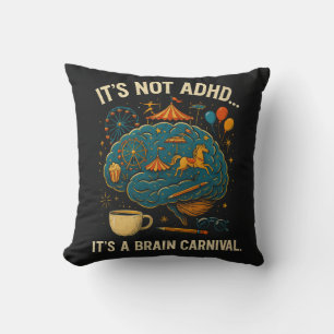 Funny ADHD Brain Carnival Dekorativ kudde