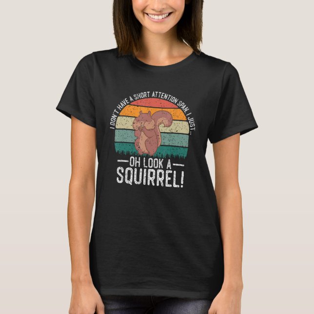 Funny ADHD-ekorrrel design För manar Women Chipmun T Shirt (Framsida)