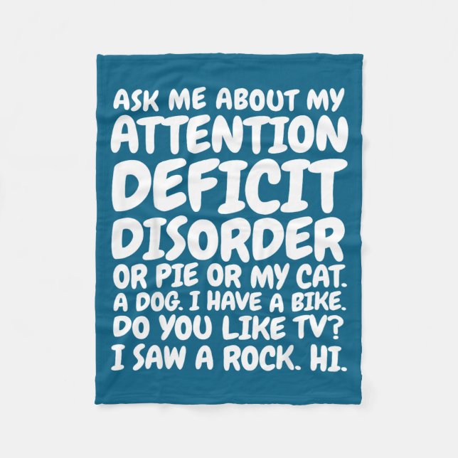 Funny Adhd Quote Ask Me About My Attention Deficit Fleecefilt (Framsidan)