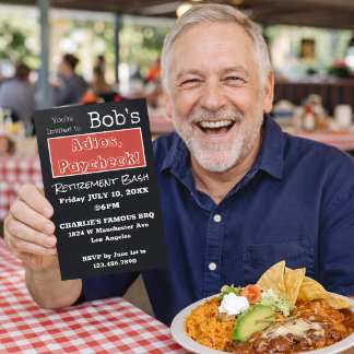 FUNNY Adios, Paycheck Pappa Pension Party Inbjudningar