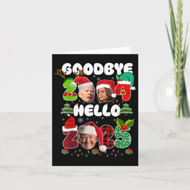 Funny Adjö 2024 Hej 2025 Funny Kamala Trump P Kort (Framsida)