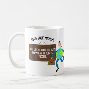 Funny Adjö Gift Personlig Traveling Man Kaffemugg