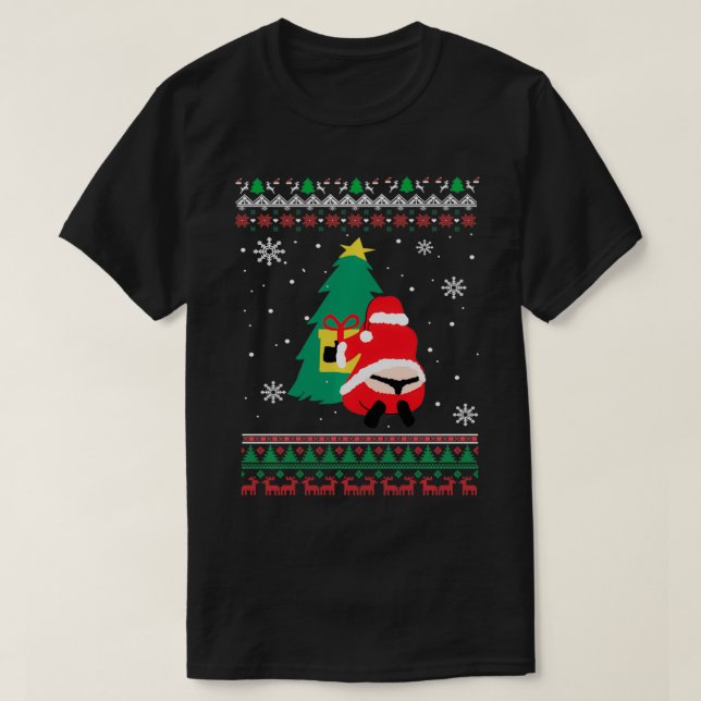 Funny Adult Santa's Whale Tail Thongs Ugly Christm T Shirt (Design framsida)