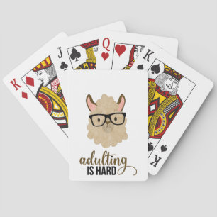 Funny Adulting är en hård hipster Llama Casinokort