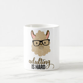 Funny Adulting är en hård hipster Llama Kaffemugg