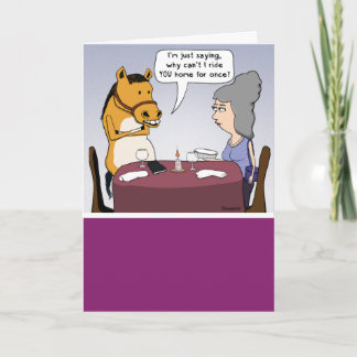 Funny Adventurous Horse Birthday Kort