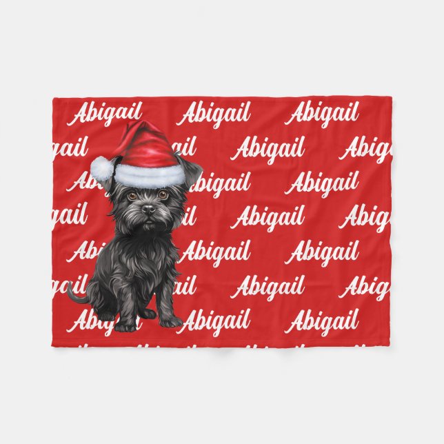 Funny Affenpinscher Hund Namn Patterned jul Fleecefilt (Framsidan (Horisontell))