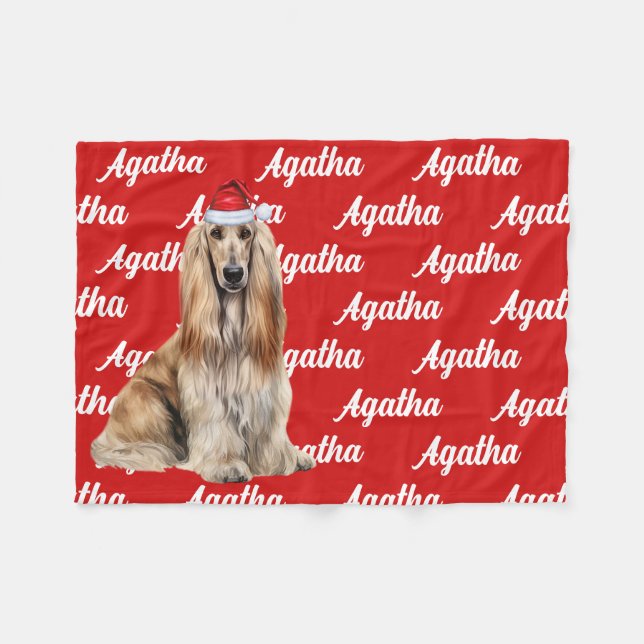 Funny Afghan Hound Dog Name Patterned Christmas Fleecefilt (Framsidan (Horisontell))