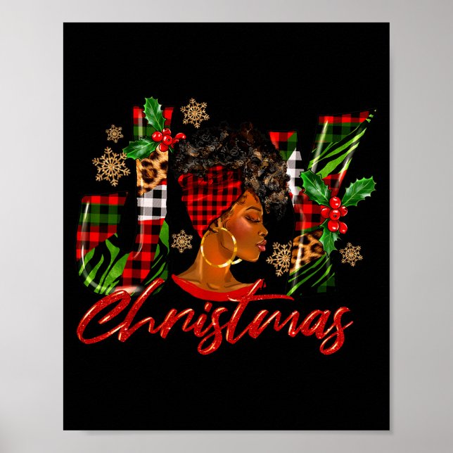 Funny African American Joy Christmas Black Woman A Poster (Framsidan)