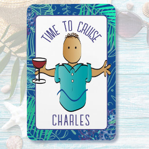 Funny African American Male Tecknad Cruise Door Magnet