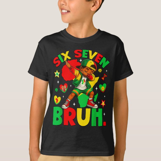 Funny African Black Dabbing Bruh Seven History Ame T Shirt (Framsida)