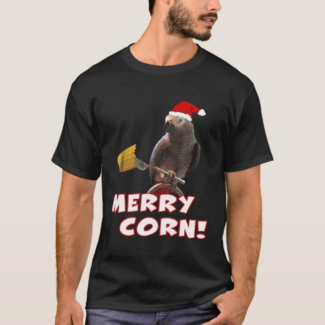 Funny African Grått Parrot Merry Maj jul San T Shirt (Framsida)