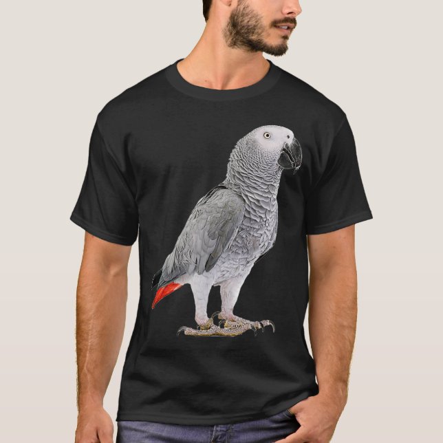 Funny African Grey Parrot Bird  Womens Mens Kids T Shirt (Framsida)