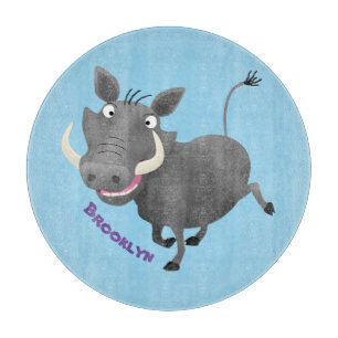Funny african warthog gris tecknad illustration