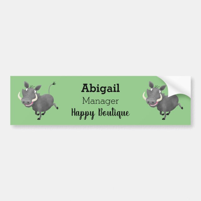 Funny african warthog gris tecknad illustration bildekal (Framsidan)