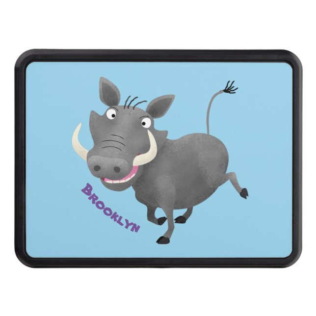 Funny african warthog gris tecknad illustration dragkroksskydd (Framsidan)