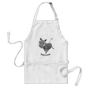 Funny african warthog gris tecknad illustration förkläde