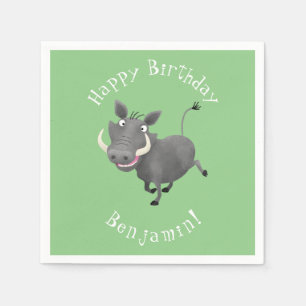 Funny african warthog gris tecknad illustration pappersservett