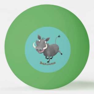 Funny african warthog gris tecknad illustration pingisboll