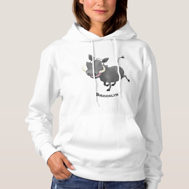 Funny african warthog gris tecknad illustration t shirt (Framsida)