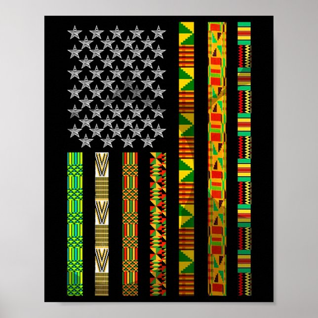 Funny afrikansk gåva Cute Junetelfte Flagga F Poster (Framsidan)