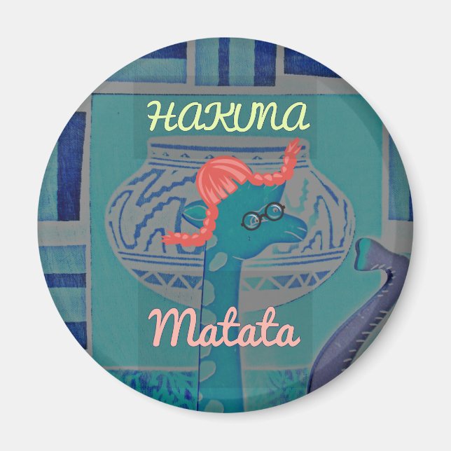 Funny afrikansk Giraffe Print Magnet (Framsidan)