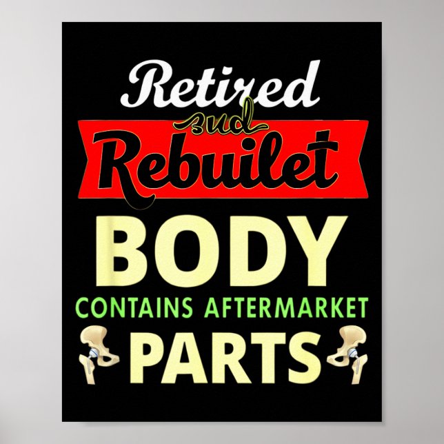 Funny After Hip Surgery Recovery Bionic Hip Replac Poster (Framsidan)